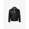 Belier Mens Black Logo-patch Long-sleeve Faux-leather Jacket Xs In Black