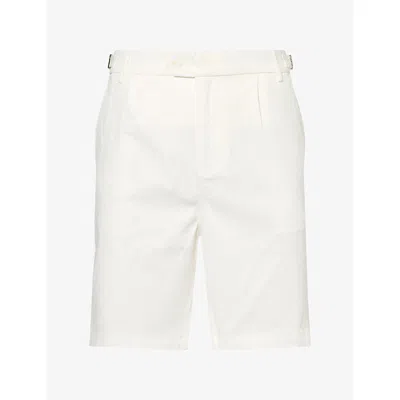 Belier Mens  Monaco Cotton-blend Chino Shorts In White