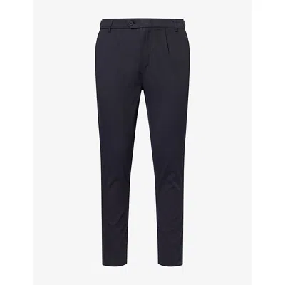 Belier Mens  Monaco Mid-rise Cotton-blend Chino Trousers In Navy