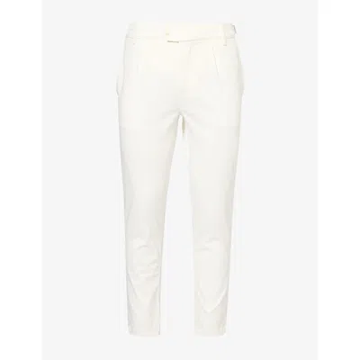 Belier Mens  Monaco Mid-rise Cotton-blend Chino Trousers In White