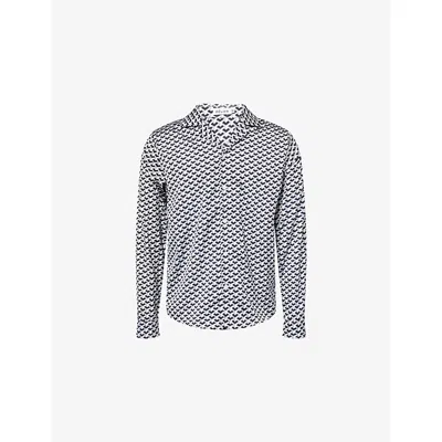 Belier Mens Monochrome Illusion Printed Stretch-woven Shirt