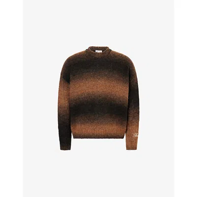 Belier Mens  Ombre Long-sleeve Knitted  Jumper In Brown