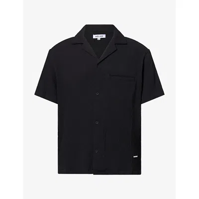 Belier Mens Black Hassan Seersucker Shirt Xl
