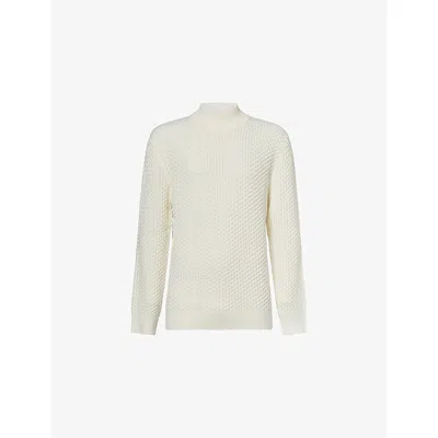 Belier Mens Ecru 3d Knitted Jumper In Neutral
