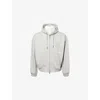 Belier Mens Grey Marl Embroidered-logo Relaxed-fit Cotton-jersey Hoody In White