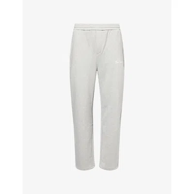 Belier Mens Grey Marl Logo-embroidered Straight-leg Cotton-jersey Jogging Bottoms In Gray