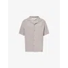 Belier Mens Grey Resort Pleated Stretch-woven Shirt In Gray