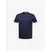 Belier Mens Navy Mercerised Short-sleeve Cotton T-shirt In Blue