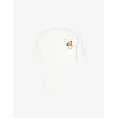 Belier Mens Off White Old Fashioned Crewneck Cotton-jersey T-shirt