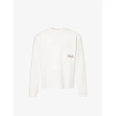 Belier Mens Off White Waffle Logo-embroidered Cotton T-shirt Xl