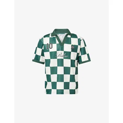 Belier Mens Rolex Green/ecru 1988 Checkered Football Woven T-shirt In Multi