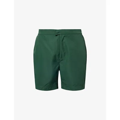 Belier Mens Rolex Green/white Printed Side-adjuster Swim Shorts
