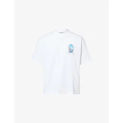 Belier Mens White Amalfi Logo-print Cotton T-shirt