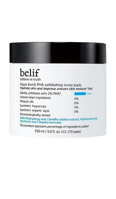 Belif Aqua Bomb Pha Exfoliating Toner Pads In Transparent