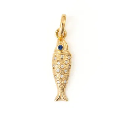 Belinda Jewelz Women's Black / Blue Gemstone Sardine Charm In Gold