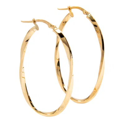 Belinda Jewelz Women's Gold Amelia Twisted Oval Hoops