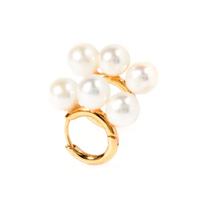 Belinda Jewelz Women's Gold Cora Triple Pearl Hoop