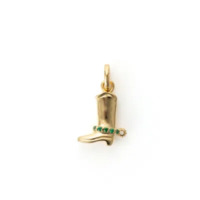 Belinda Jewelz Women's Gold / Green Western Boot Charm