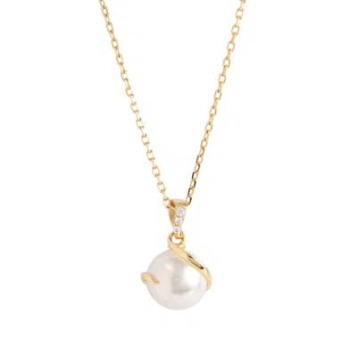 Belinda Jewelz Women's Gold Lizbeth Pearl Wrap Pendant Necklace
