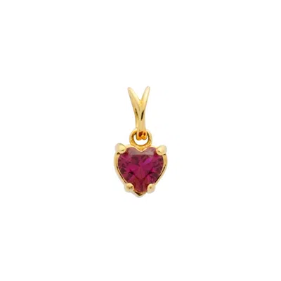 Belinda Jewelz Women's Gold / Pink Ruby Heart Charm In Multi