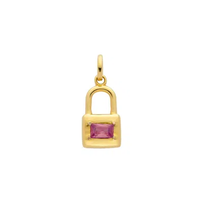 Belinda Jewelz Women's Gold / Pink Ruby Padlock Charm In Multi
