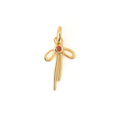 Belinda Jewelz Women's Gold / Red Garnet Bow Charm