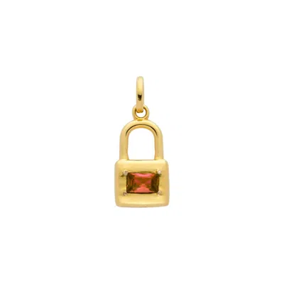 Belinda Jewelz Women's Gold / Red Garnet Padlock Charm In Multi