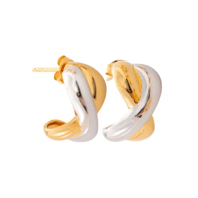 Belinda Jewelz Women's Gold Rory Mixed Metal Hoops
