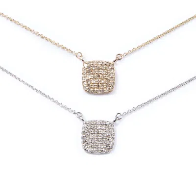 Belinda Jewelz Women's Gold / White Delilah Pavé Cushion Pendant Necklace In Multi