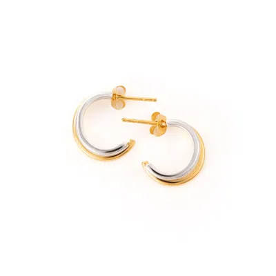 Belinda Jewelz Women's Gold Zoey Mixed Metal Hoops