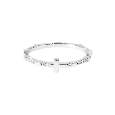 Belinda Jewelz Women's Grace Cross Ring - Silver