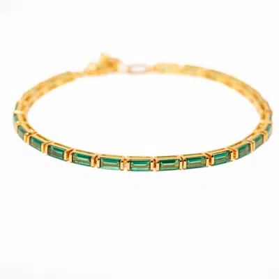 Belinda Jewelz Women's Green / Blue / Red Bianca Baguette Tennis Bracelet In Multi