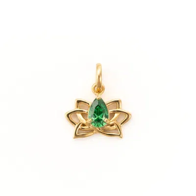 Belinda Jewelz Women's Green / Gold Emerald Lotus Charm In Multi