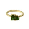 Belinda Jewelz Women's Green Toi Et Moi Emerald Birthstone Ring In Gold