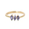 Belinda Jewelz Women's Grey / Purple Brynne Tanzanite Birthstone Ring In Gold