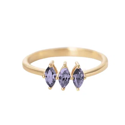 Belinda Jewelz Women's Grey / Purple Brynne Tanzanite Birthstone Ring In Gold