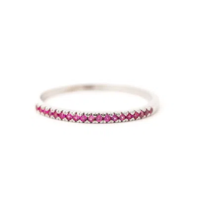 Belinda Jewelz Women's Pink Ruby Birthstone Band Ring