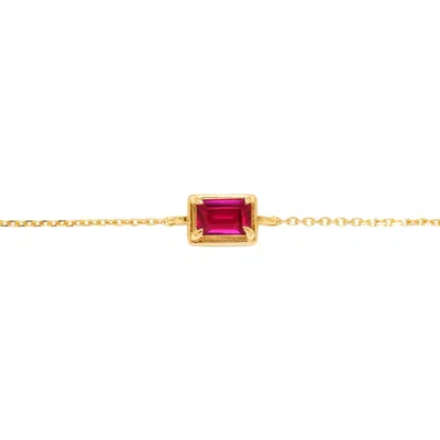 Belinda Jewelz Women's Pink Ruby Birthstone Bolo Bracelet