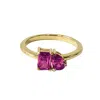 Belinda Jewelz Women's Pink Toi Et Moi Ruby Birthstone Ring In Pink