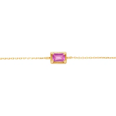 Belinda Jewelz Women's Pink Tourmaline Birthstone Bolo Bracelet