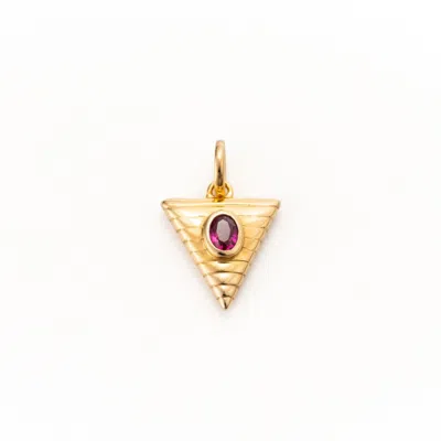 Belinda Jewelz Women's Pink Triangle Textured Ruby Charm