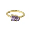Belinda Jewelz Women's Purple Toi Et Moi Alexandrite Birthstone Ring In Gold