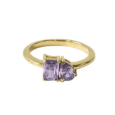 Belinda Jewelz Women's Purple Toi Et Moi Alexandrite Birthstone Ring In Gold