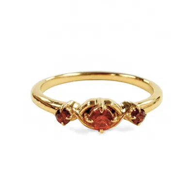 Belinda Jewelz Women's Red / Gold Garnet Vintage Triple Birthstone Ring