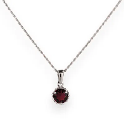 Belinda Jewelz Women's Red / Silver Garnet Birthstone Charm Necklace In Metallic