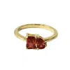 Belinda Jewelz Women's Red Toi Et Moi Garnet Birthstone Ring In Red