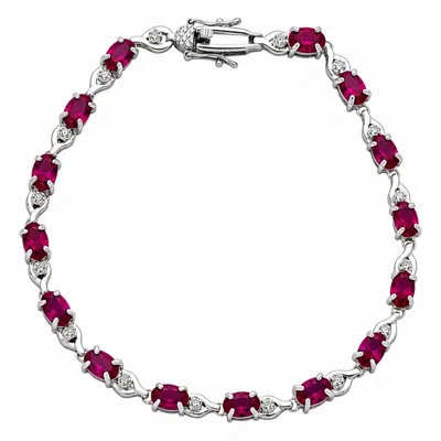 Belinda Jewelz Women's Silver / Pink Elora Ruby Vintage Tennis Bracelet In Multi