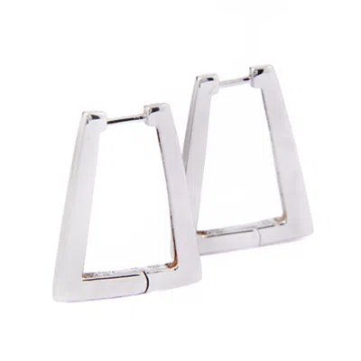 Belinda Jewelz Women's Tahlia Trapezoid Hoops - Silver