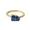 Belinda Jewelz Women's Toi Et Moi Blue Sapphire Birthstone Ring In Gold