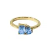 Belinda Jewelz Women's Toi Et Moi Blue Topaz Birthstone Ring In Gold
